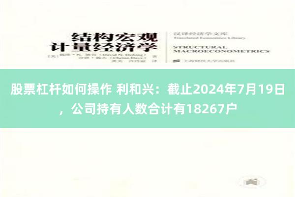 股票杠杆如何操作 利和兴：截止2024年7月19日，公司持有人数合计有18267户