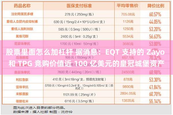 股票里面怎么加杠杆 据消息：EQT 支持的 Zayo 和 TPG 竞购价值近 100 亿美元的皇冠城堡资产